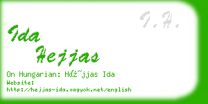 ida hejjas business card